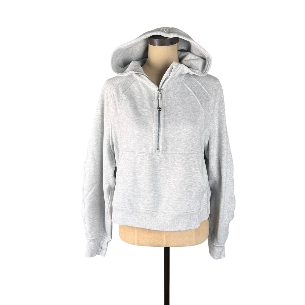 Lululemon Scuba Oversized Half Zip Hoodie Grey LW3IG4S M/L Heathered Core Light